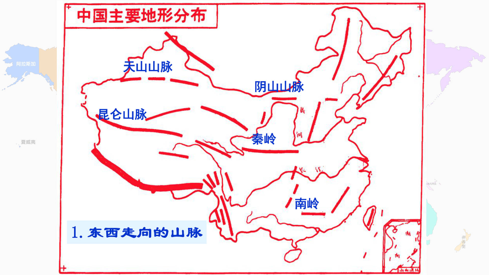 山脊分水岭示意图图片