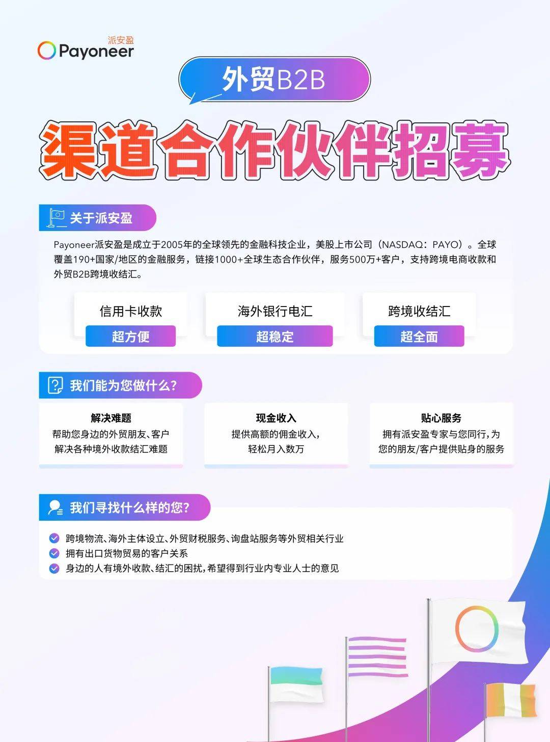 we want you!payoneer派安盈外贸b2b渠道合作伙伴招募计划开启