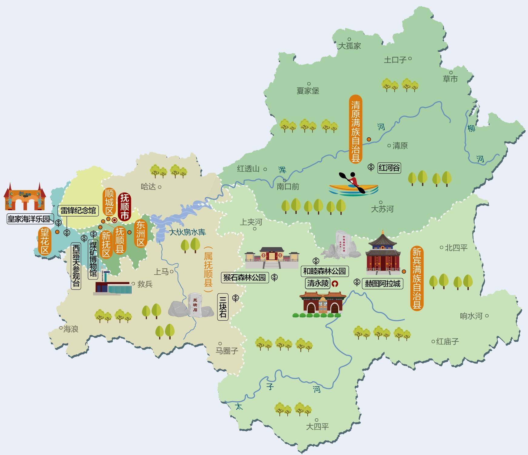 明朝抚顺地图图片