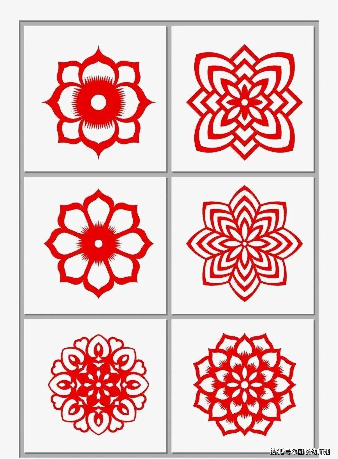 儿童剪纸图案雪花团花春中国结爱国十二生肖