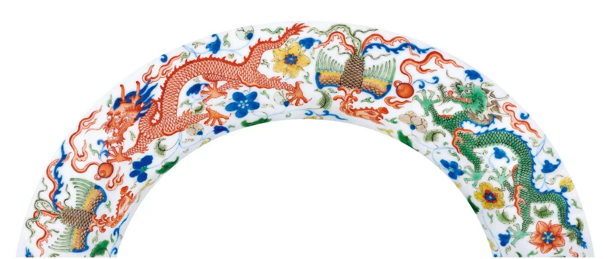 中国陶瓷◇「 清◇ 青花 五彩 龍鳳紋碗◇ 」極細工 唐物 中国