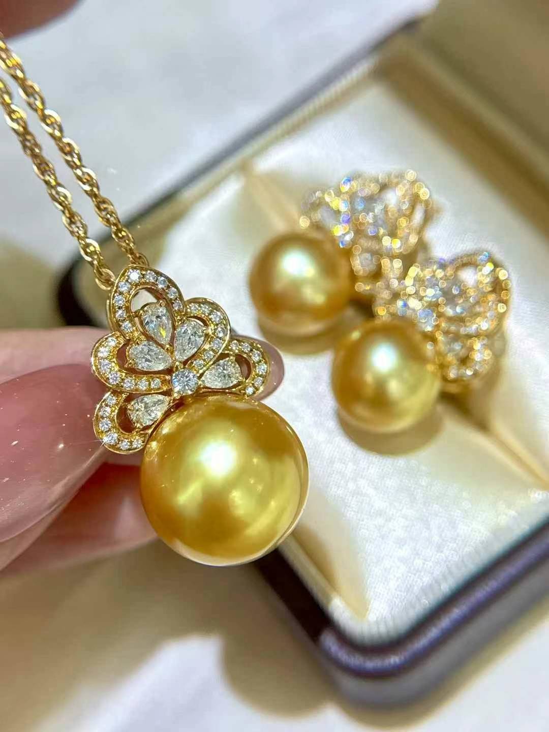 金珠满钻套装 英国皇室系列 皇冠满钻奢华点缀 耳钉1