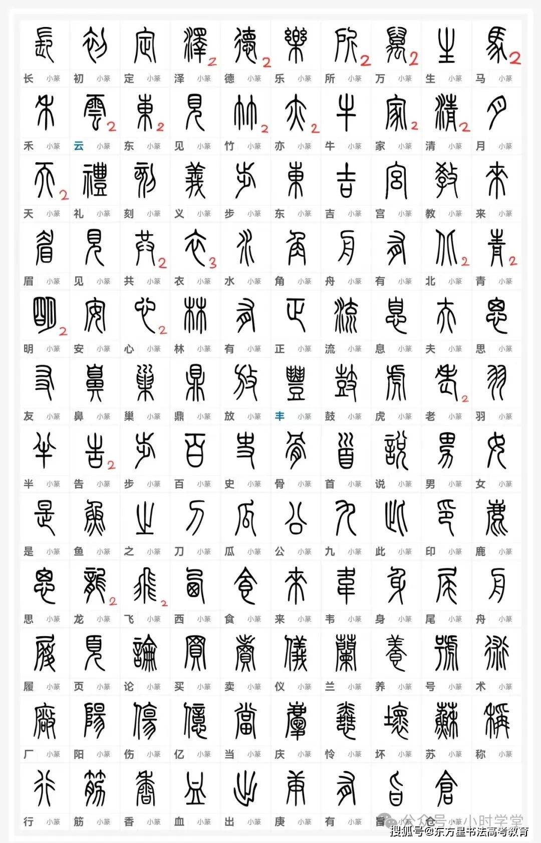 教育部书法考级"篆书"