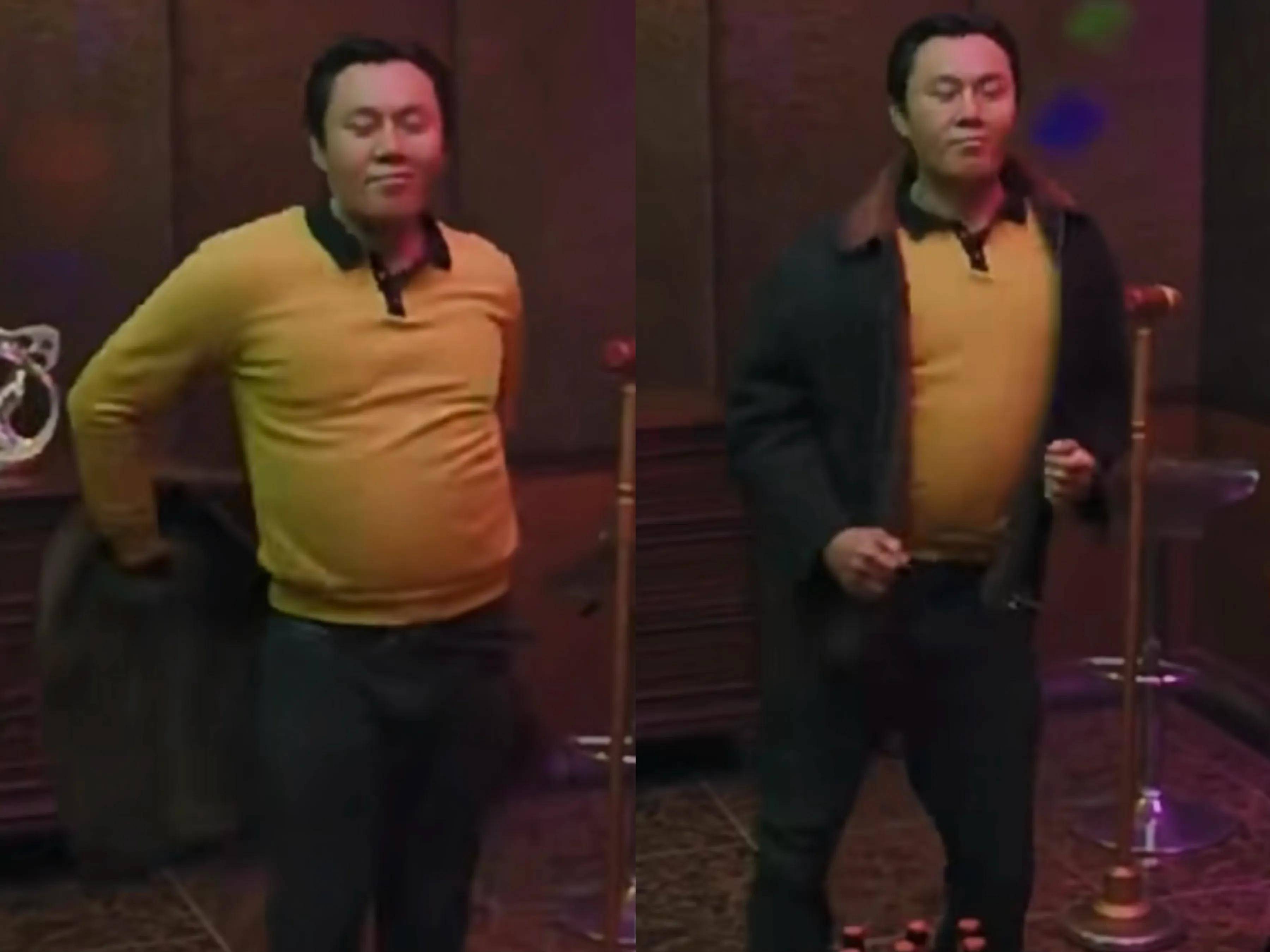 伊能静和老公逛博物馆,秦昊粉色上衣尽显油腻,俩人侧脸有夫妻相