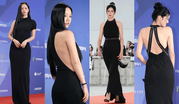 韩女星青龙奖红毯礼服造型，惠利单肩露背裙，IU允儿纱裙礼服吸睛 插图2