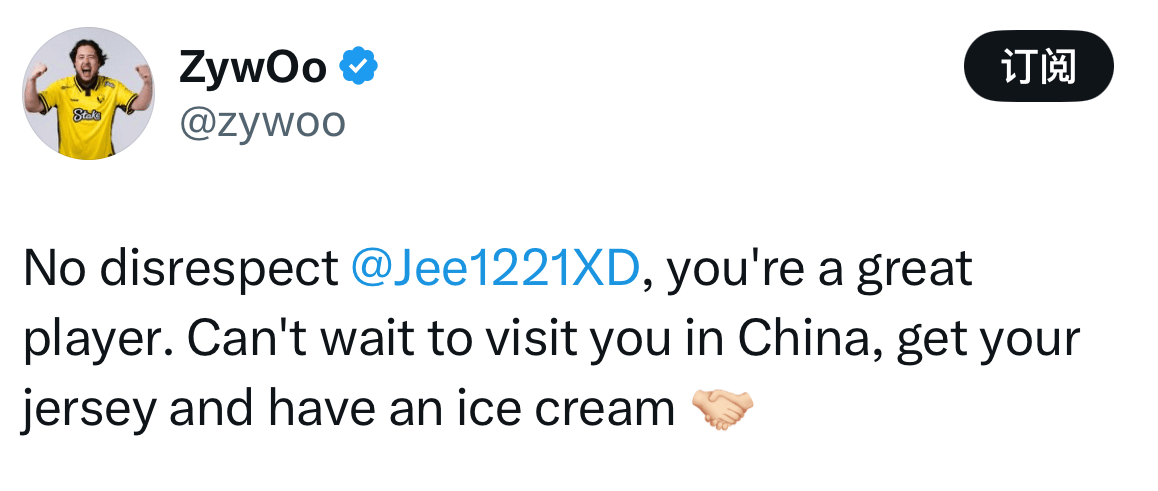 众怒难犯！ZywOo发文解释“鞭尸”事件：没有不尊重Jee！他是一名优秀的选手