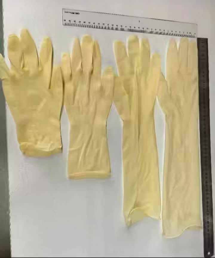 9寸12寸16寸18寸乳胶手套长度对比