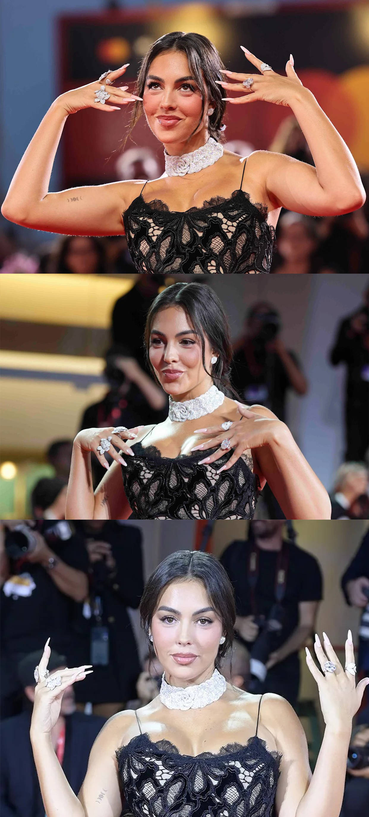 c罗公开订婚后,乔治娜得意忘形,与世界首富之妻同框秀钻戒