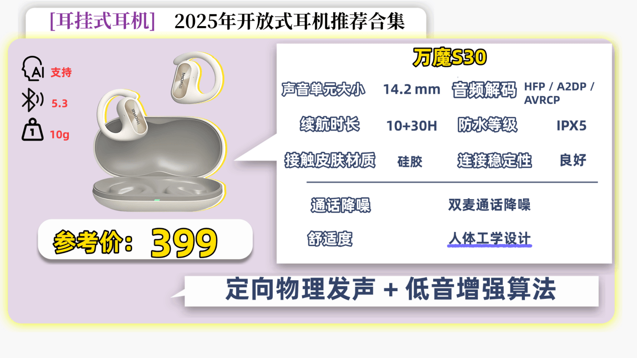 什么是开放式耳机?双十一开放式耳机排行榜10强推荐