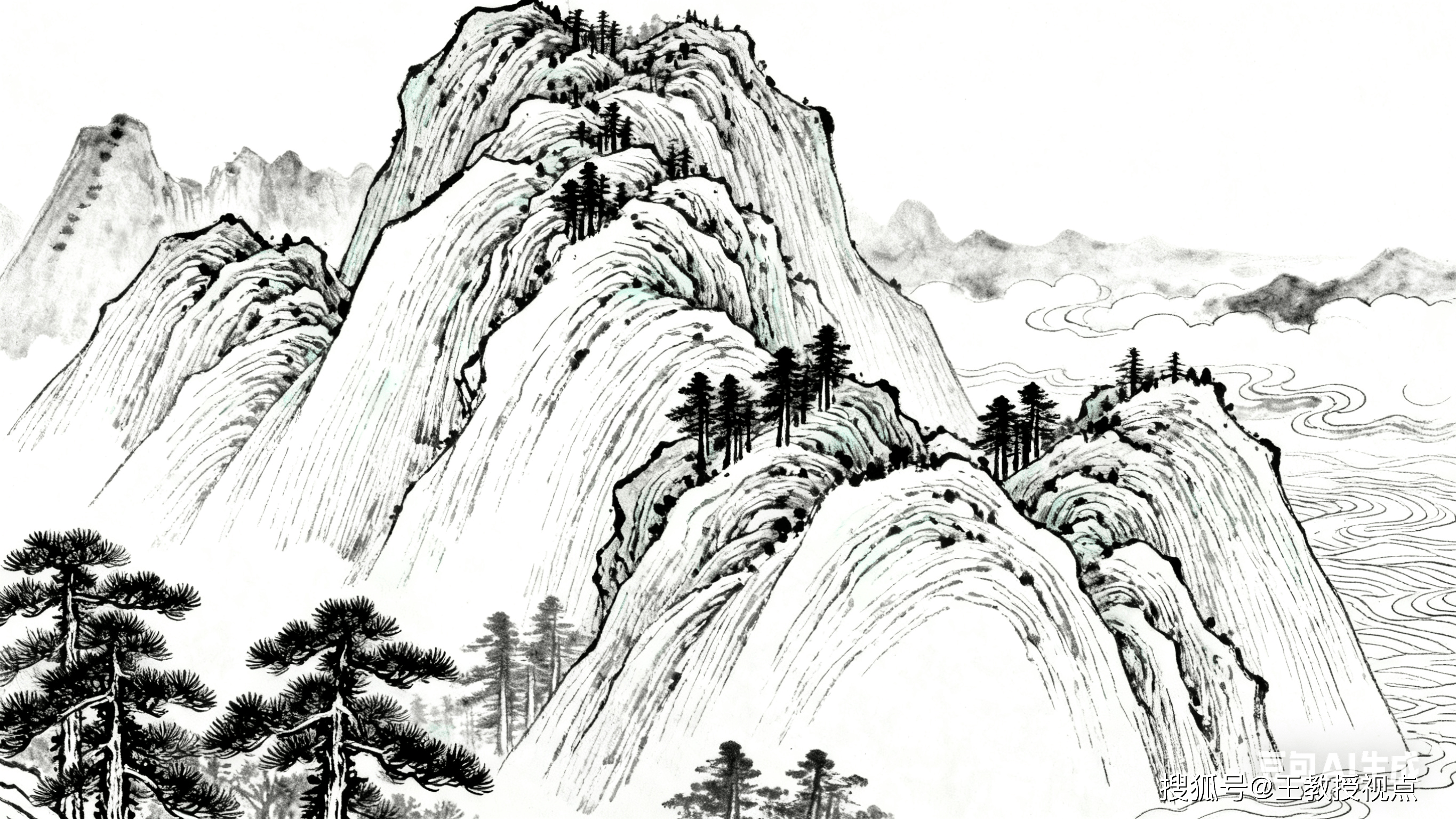 白描线描工笔:解码《千里江山图》的笔墨密码