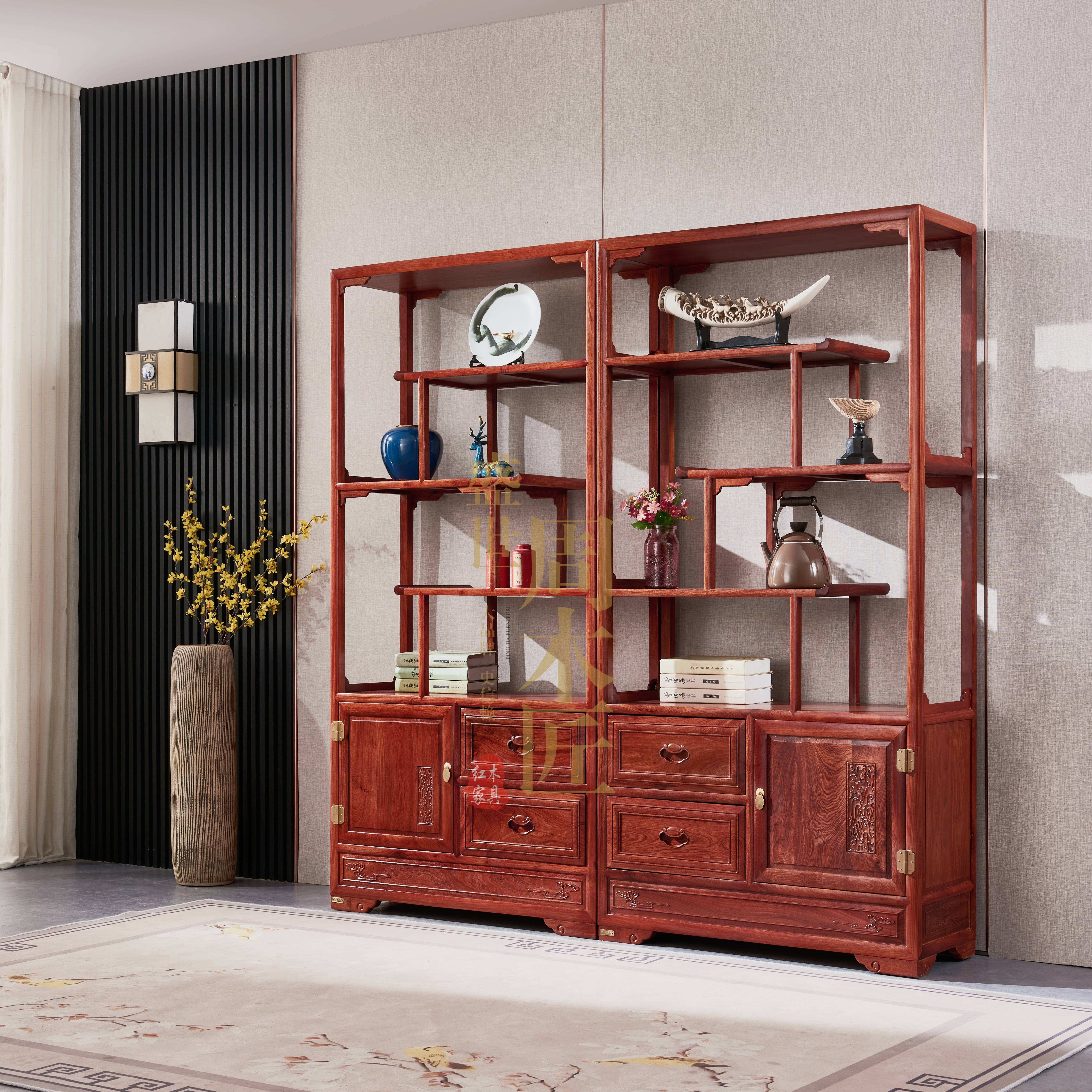 红木博古架:盛世周木匠专业之选