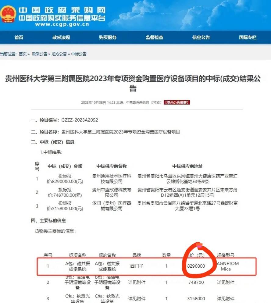 239万元差价疑云:同款核磁设备 贵州采购价为何比江苏高?(图2)