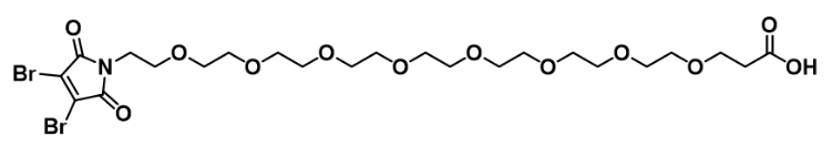 3,4-dibromo-mal-peg8-acid作为连接子,其一端的马来酰亚胺基团与抗体