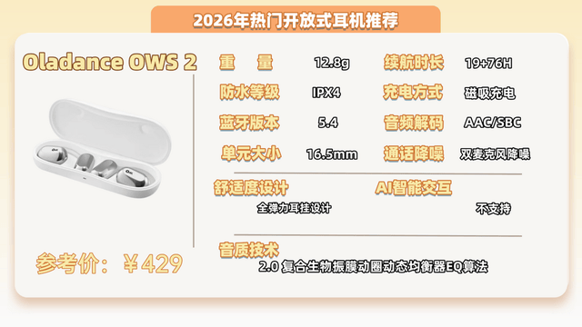 音质好的开放式耳机有哪些?2026年十大音质最好的开放式耳机推荐