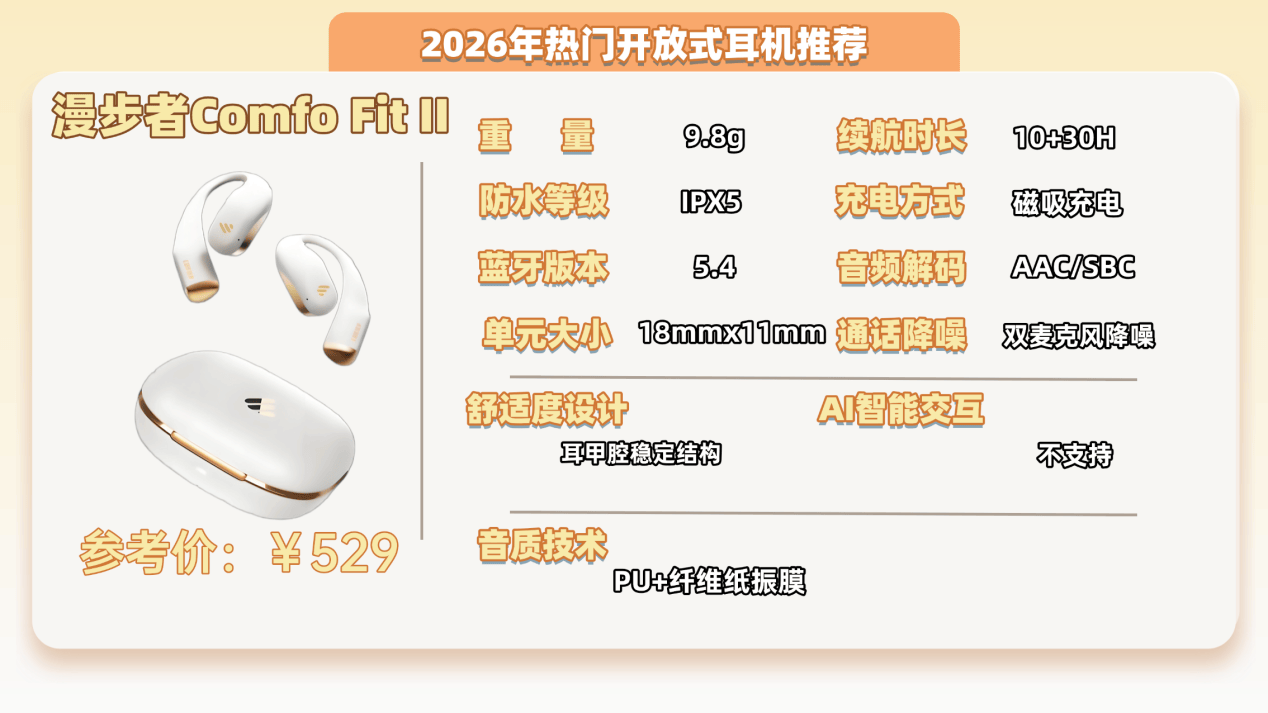 开放式耳机舒适度怎么样？2026年最新开放式耳机舒适度测试
