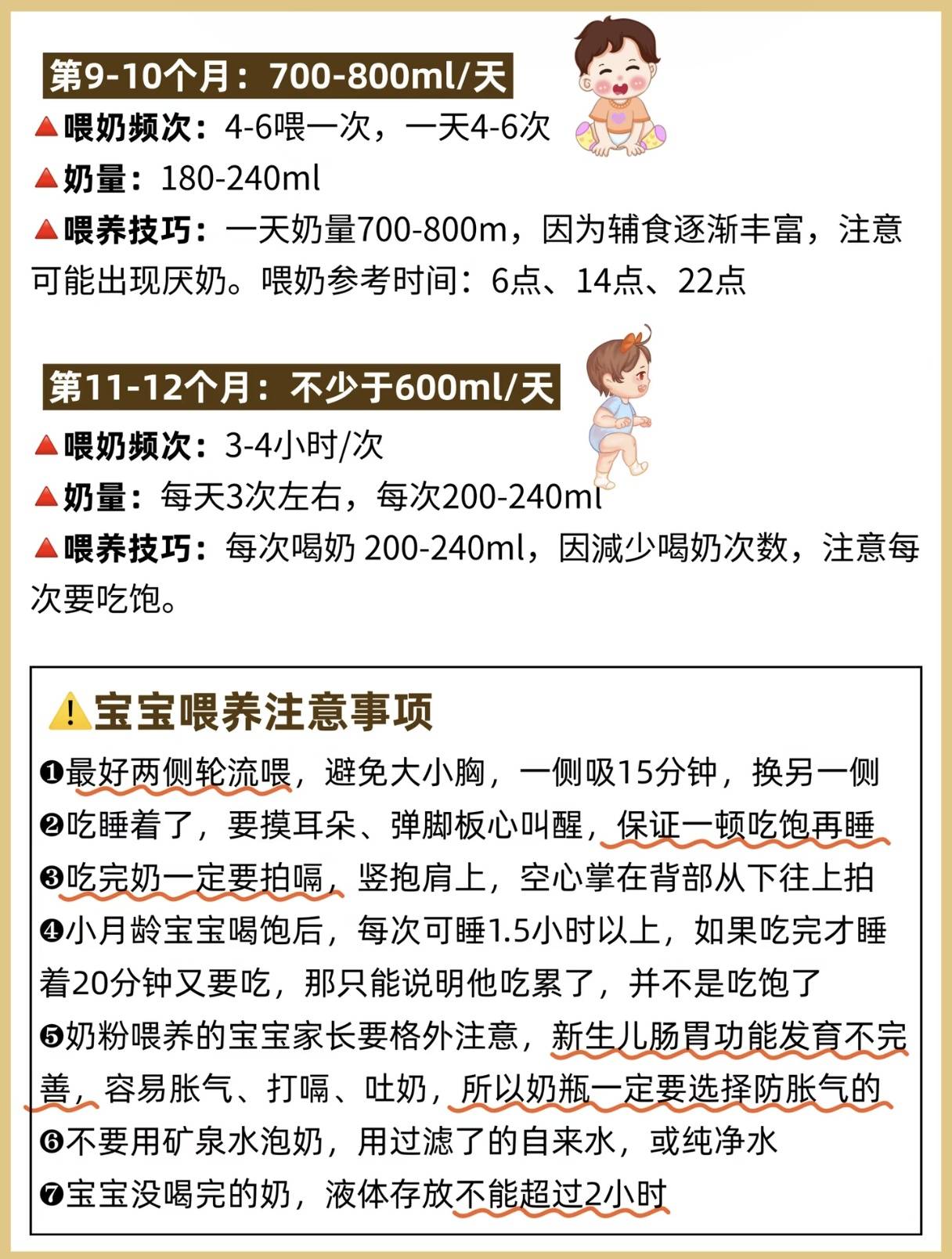 不要一哭就立马喂奶,0-12月龄宝宝奶量参考