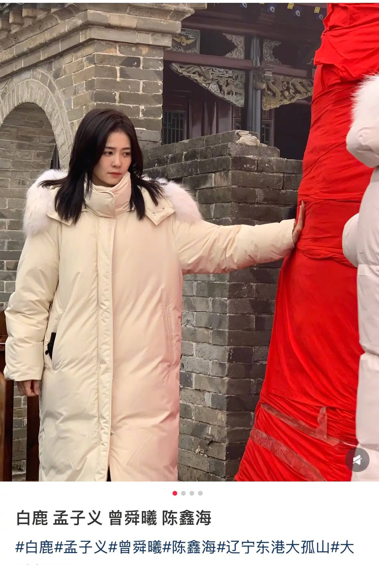 白鹿孟子义曾舜晞陈鑫海大孤山祈福 绕树转圈表情认真