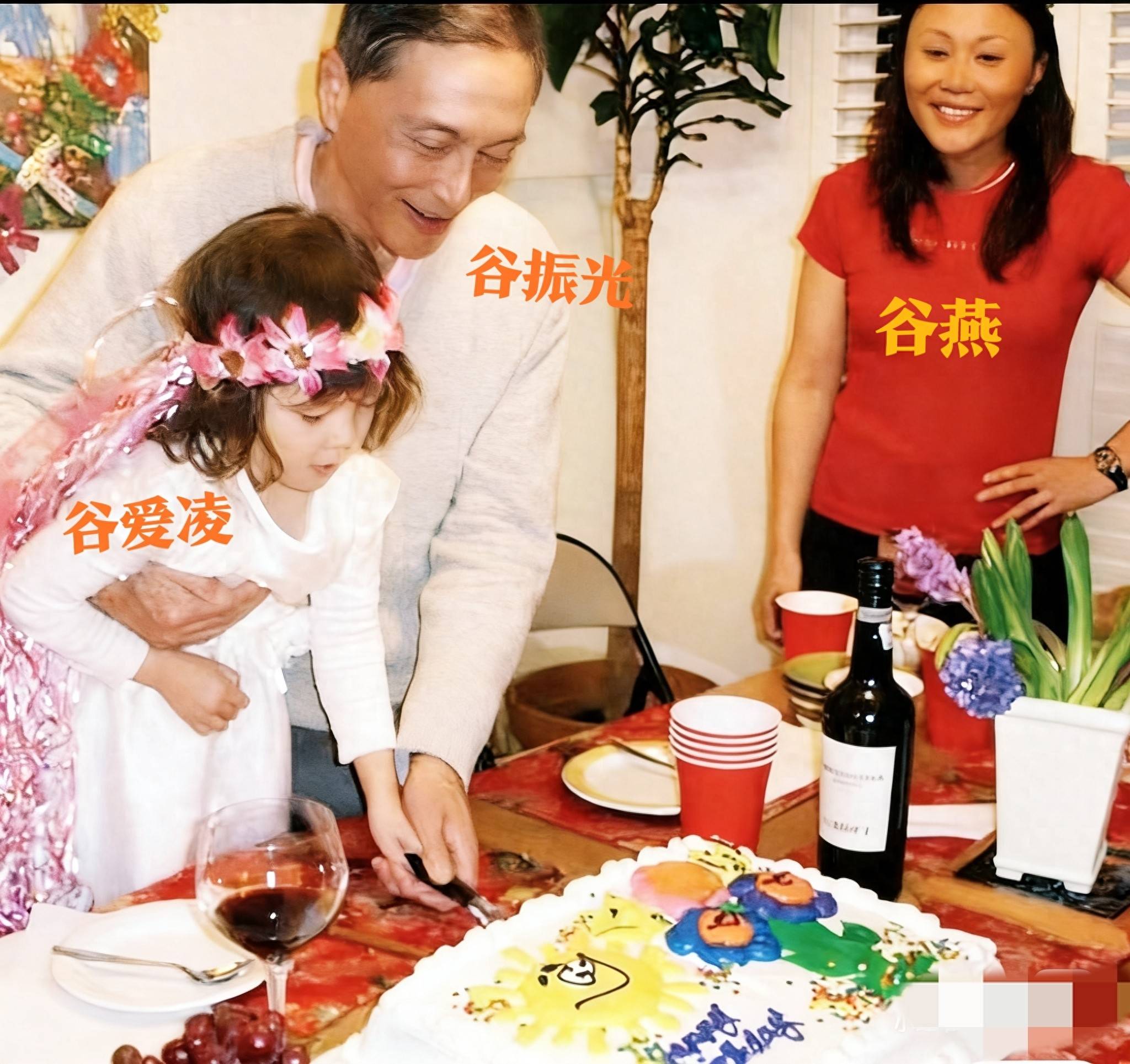 2009年谷爱凌外公谷振光77岁生日家庭聚会,一张温馨的合影