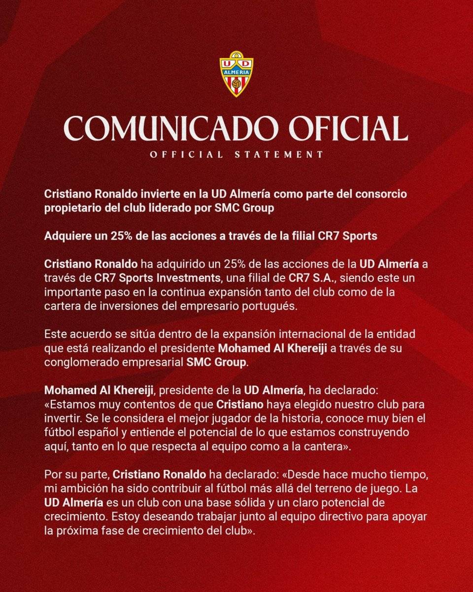 这次真是罗总裁了!C罗收购西乙第3名25%股份,下赛季有望战西甲