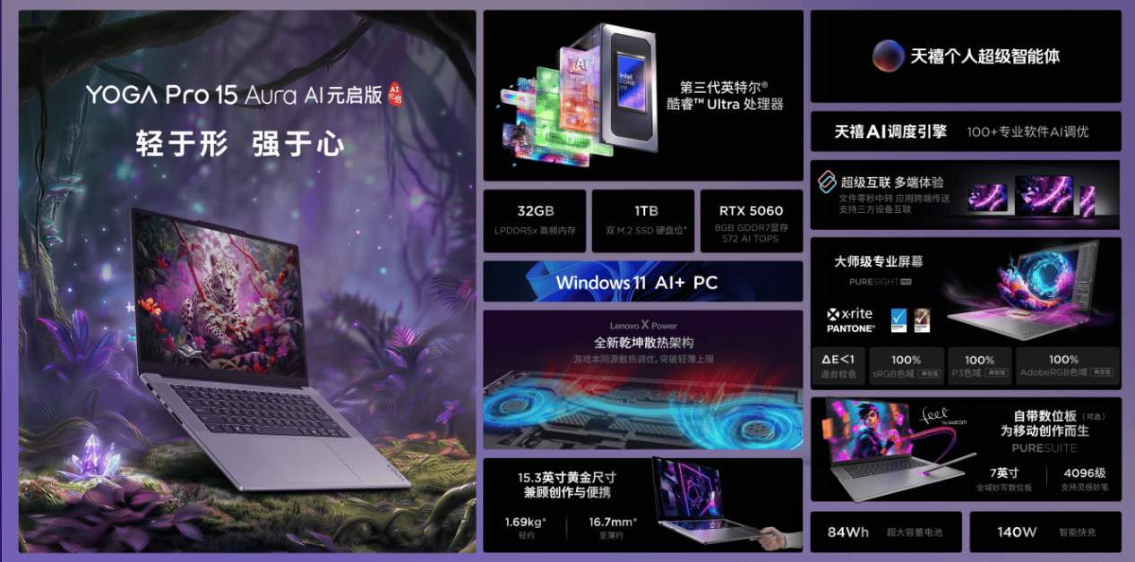 英特尔18A领先制程赋能!联想YOGA Pro 16/15 Aura,打破移动创作性能边界
