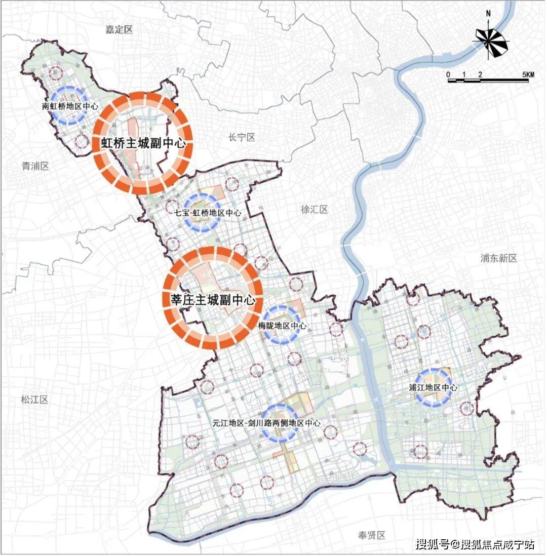 公共中心体系规划图@图源2035规划未来上海市闵行区2035规划定位莘庄