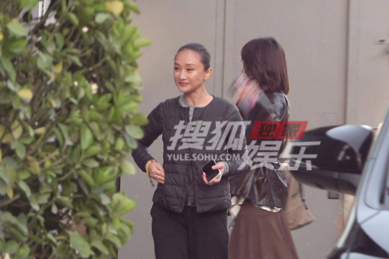 周迅收工后笑容灿烂 清爽盘发展现灵动气质