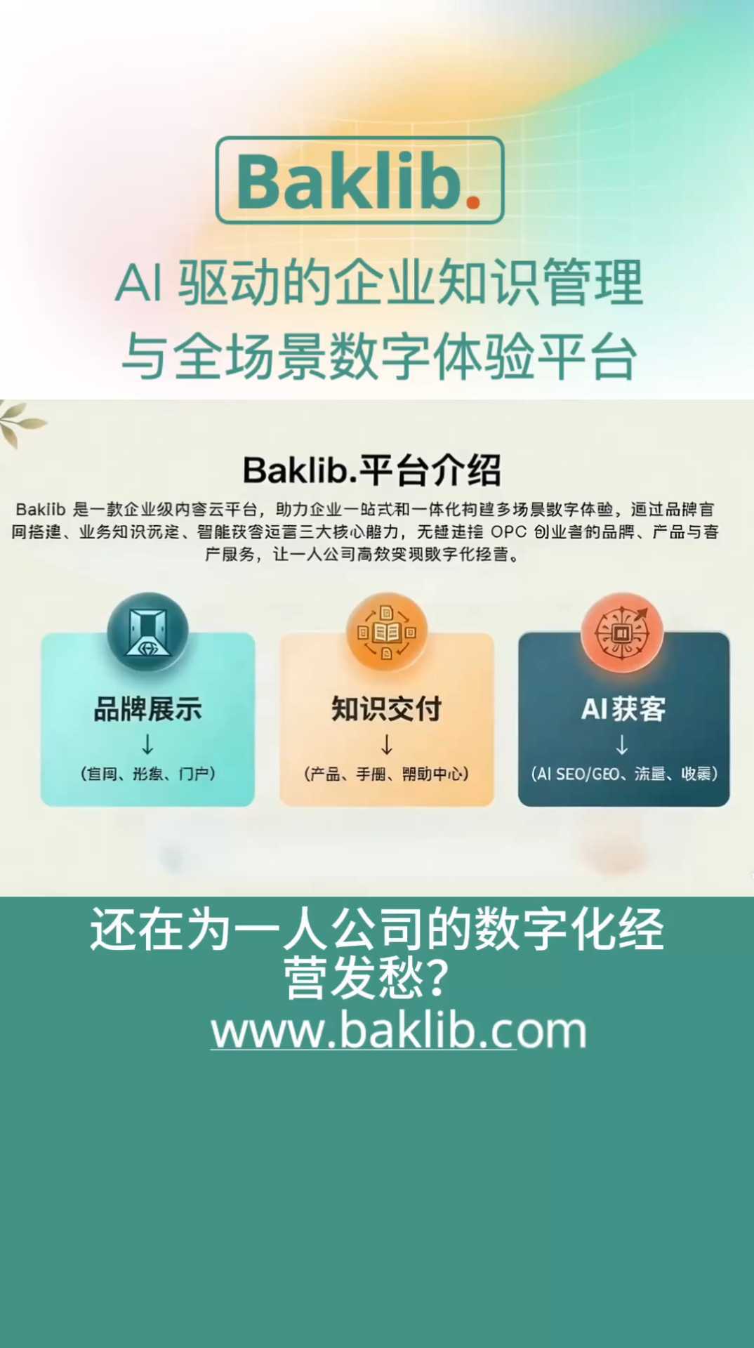 Baklib 企业级在线知识库，一键搭建帮助中心、知识库等