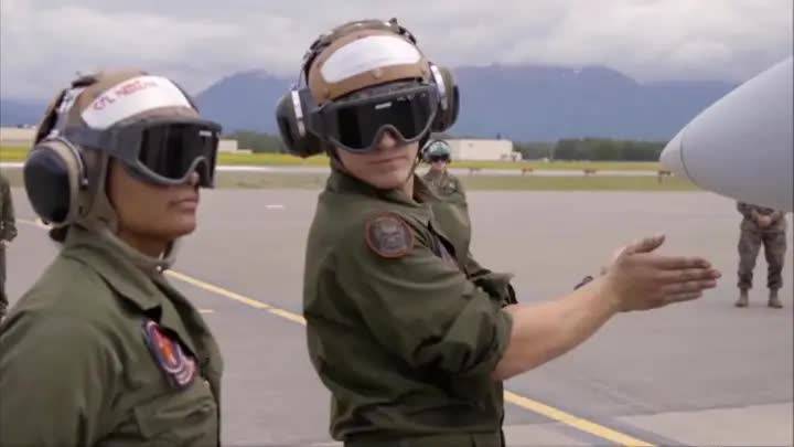 Military: 3393. U.S. Military Ground Crew Using Sign Language to Direct Navy Marine Corps Pilots
