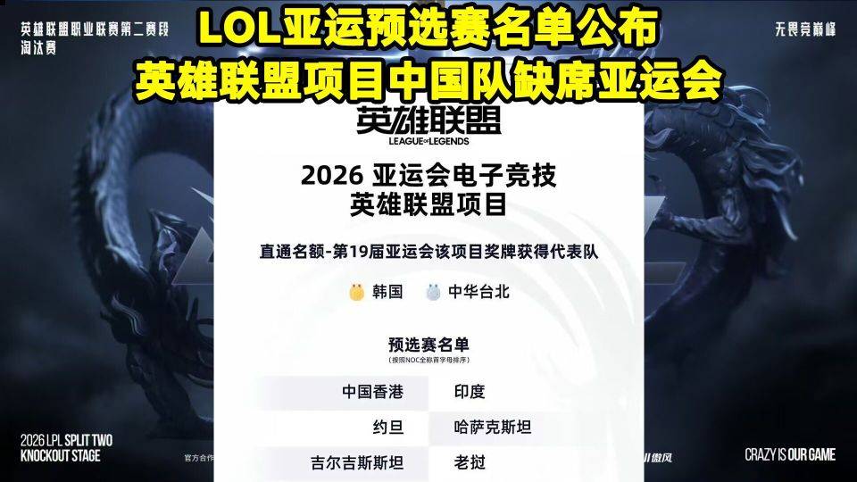 没有中国队，没有下一届，这届亚运LOL看什么
