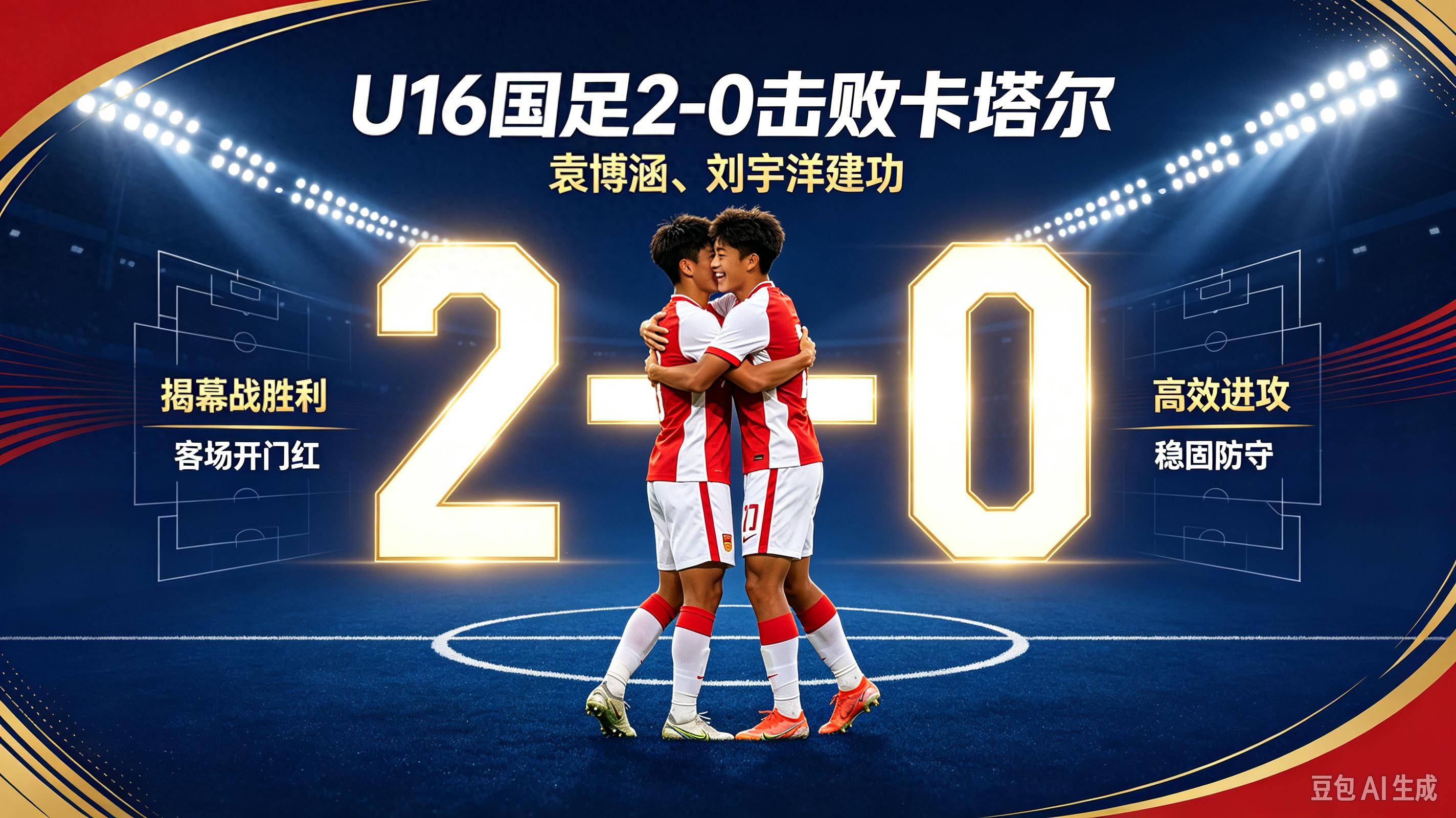 10.17日：开门红，U16国足海湾杯2比0击败东道主卡塔尔，以小打大拿下揭幕战