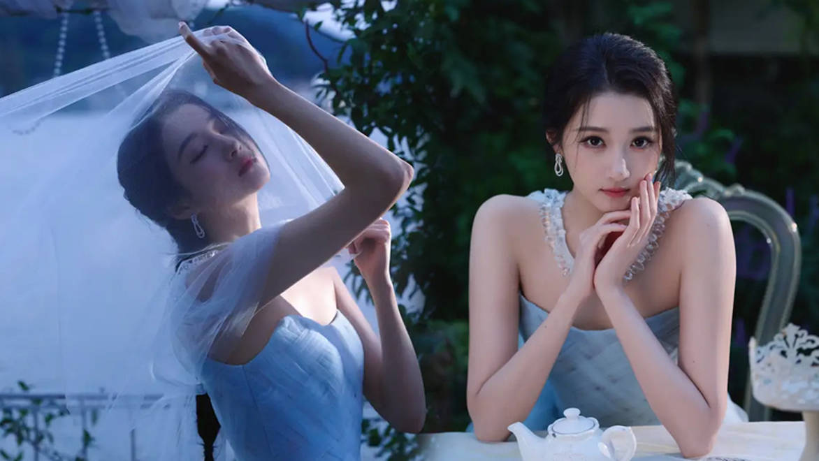 关晓彤穿轻纱优雅灵动，化身最美新娘气质在线