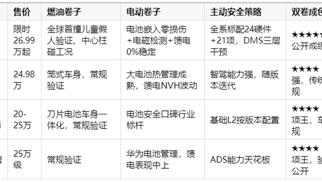 2026年安全性高的插混SUV推荐：双重体系的安全考卷