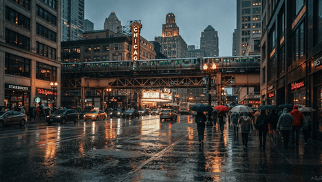芝加哥终于要下雨了！但今天出门记得带伞，通勤可能有点堵