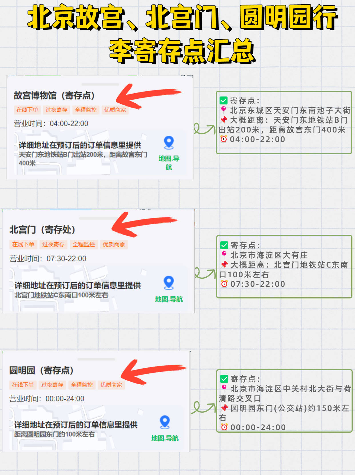 北京各景区行李寄存点信息,北京故宫,环球影城,雍和宫,恭王府