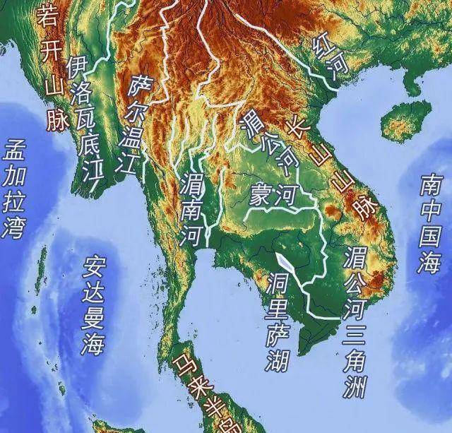 亚洲地图 山脉图片