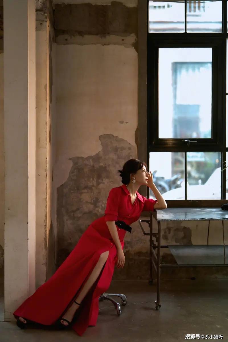 陈数红裙低调贵气,岁月之美尽显优雅风采_来自_韵味_痕迹