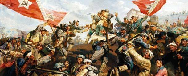 红25军独树镇中西北军埋伏,枪栓被风雪冻住,政委拿起大刀冲锋_我军