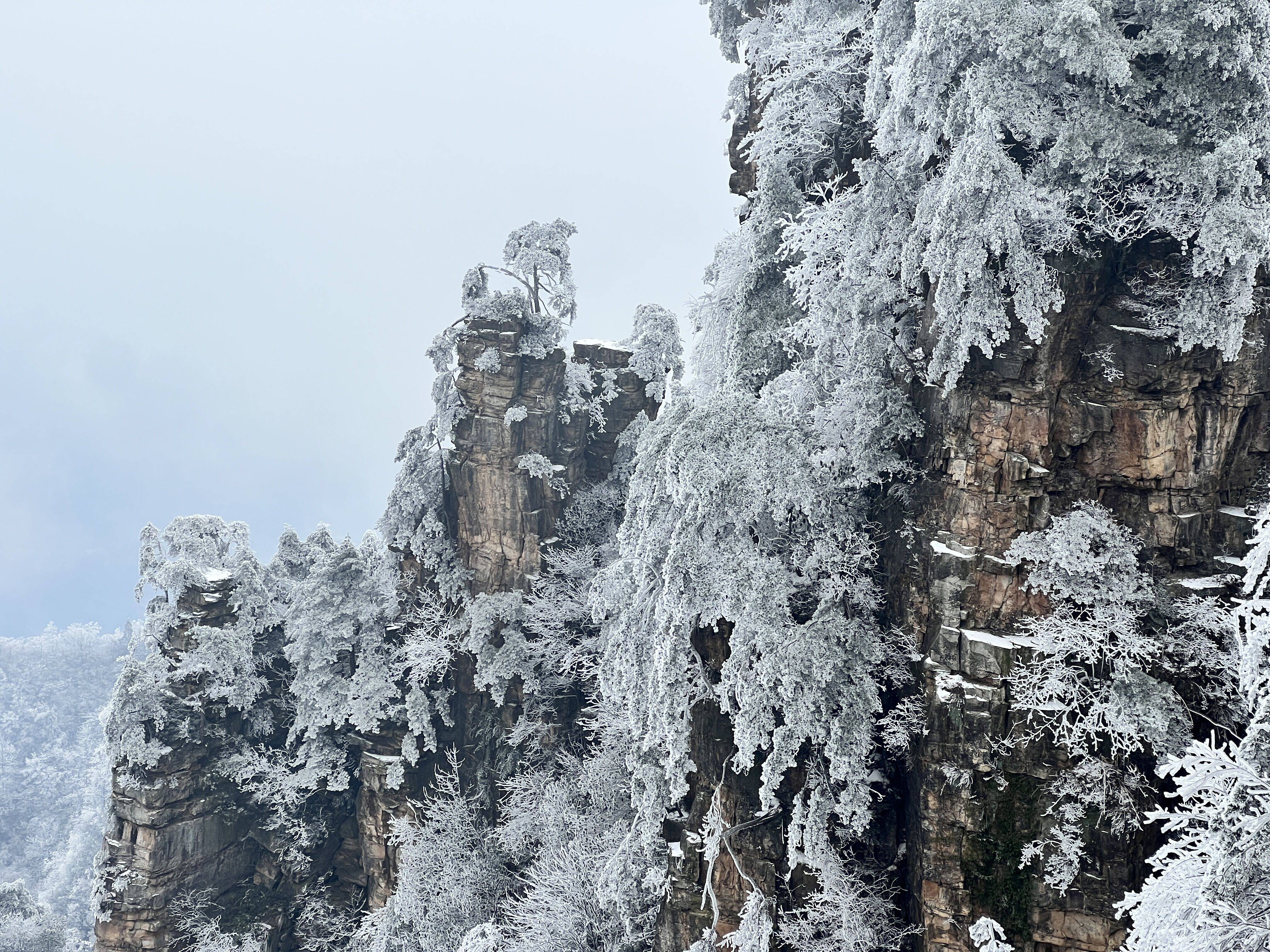 张家界雪景图片天子山图片