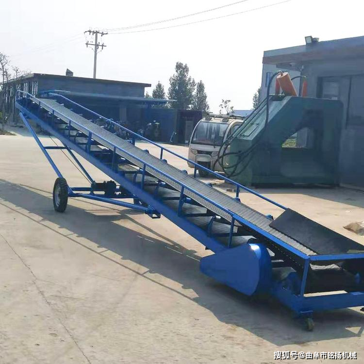 仓库传递带小型皮带机 小型折叠传送带 v型托辊输送机_输送带_升降