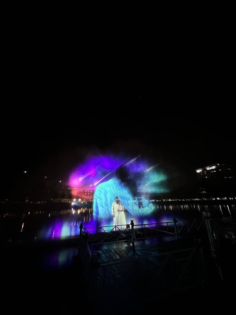 水幕投影设备竣工开演_电影_喷泉_音乐