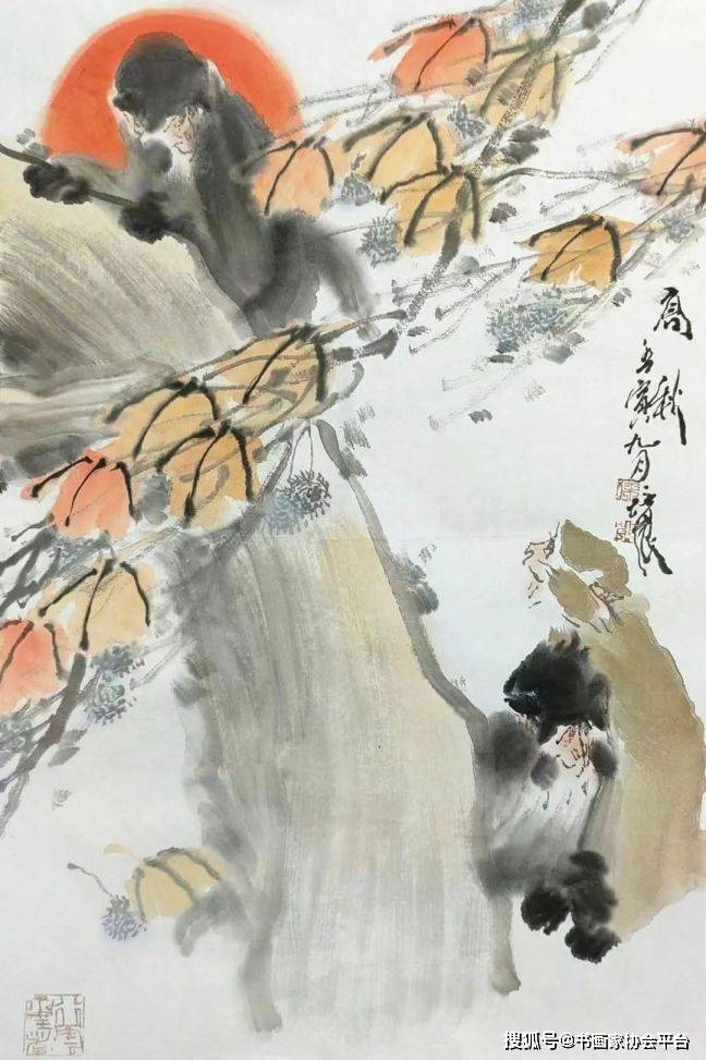 当代著名画家徐培晨百幅经典国画作品欣赏_猿猴_艺术委员会_传统