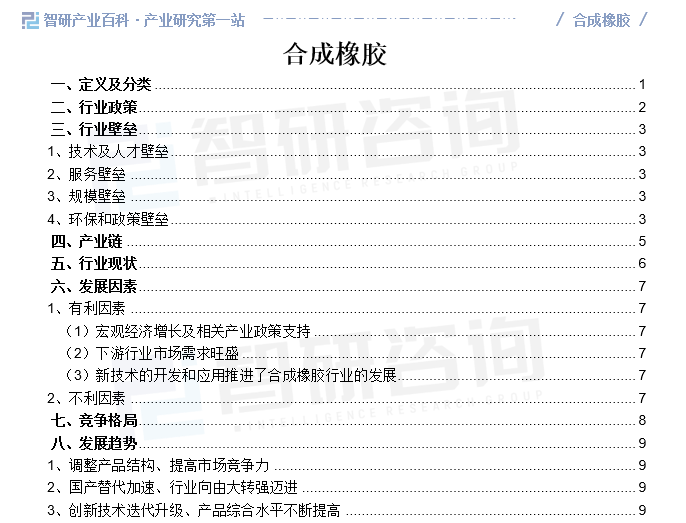 原创行业发展趋势洞察智研产业百科108合成橡胶