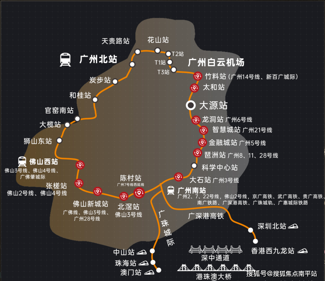 届时可1站到天河,3站到琶洲,此外,规划中的地铁18号线北延线(2025年