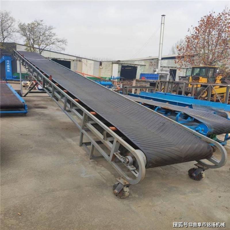 双槽钢带式运输机石膏粉平行皮带传送机仓库用可移动输送机