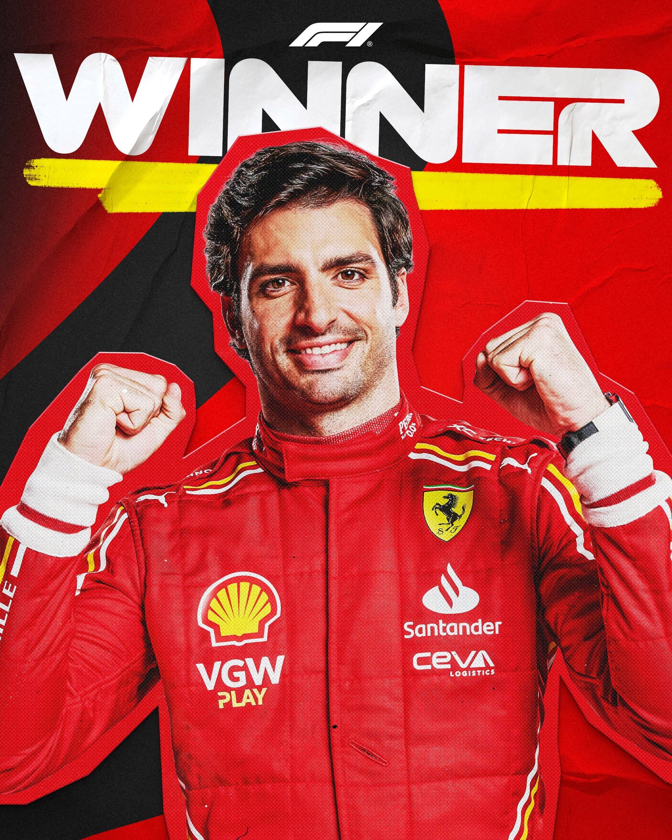 f1澳大利亚站塞恩斯夺冠法拉利揽前二维斯塔潘罕见退赛