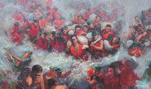 原创1998年子弟兵扛沙袋用血肉之躯堵洪水百姓哭喊别跳了房子不要了