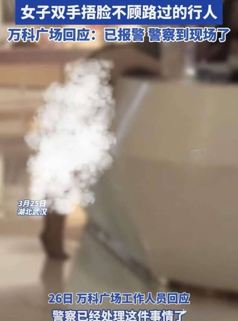 原创玩笑成真武汉洪山区万达广场女子裸奔