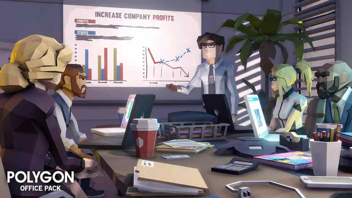 unitypolygonofficelowpoly3dartbysynty107办公室场景