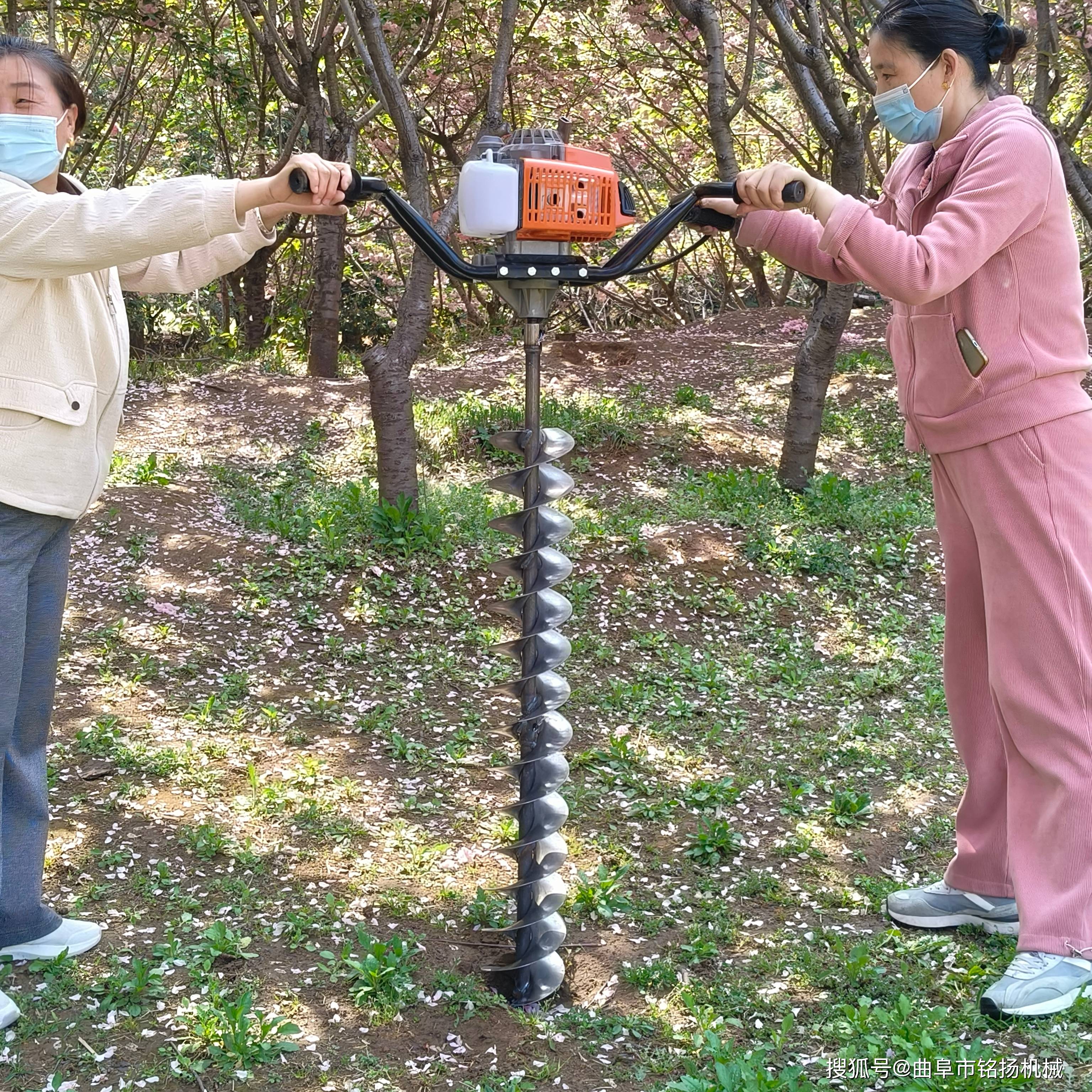 大功率手提地钻 农用小型植树挖坑机 大功率48单人汽油打眼机