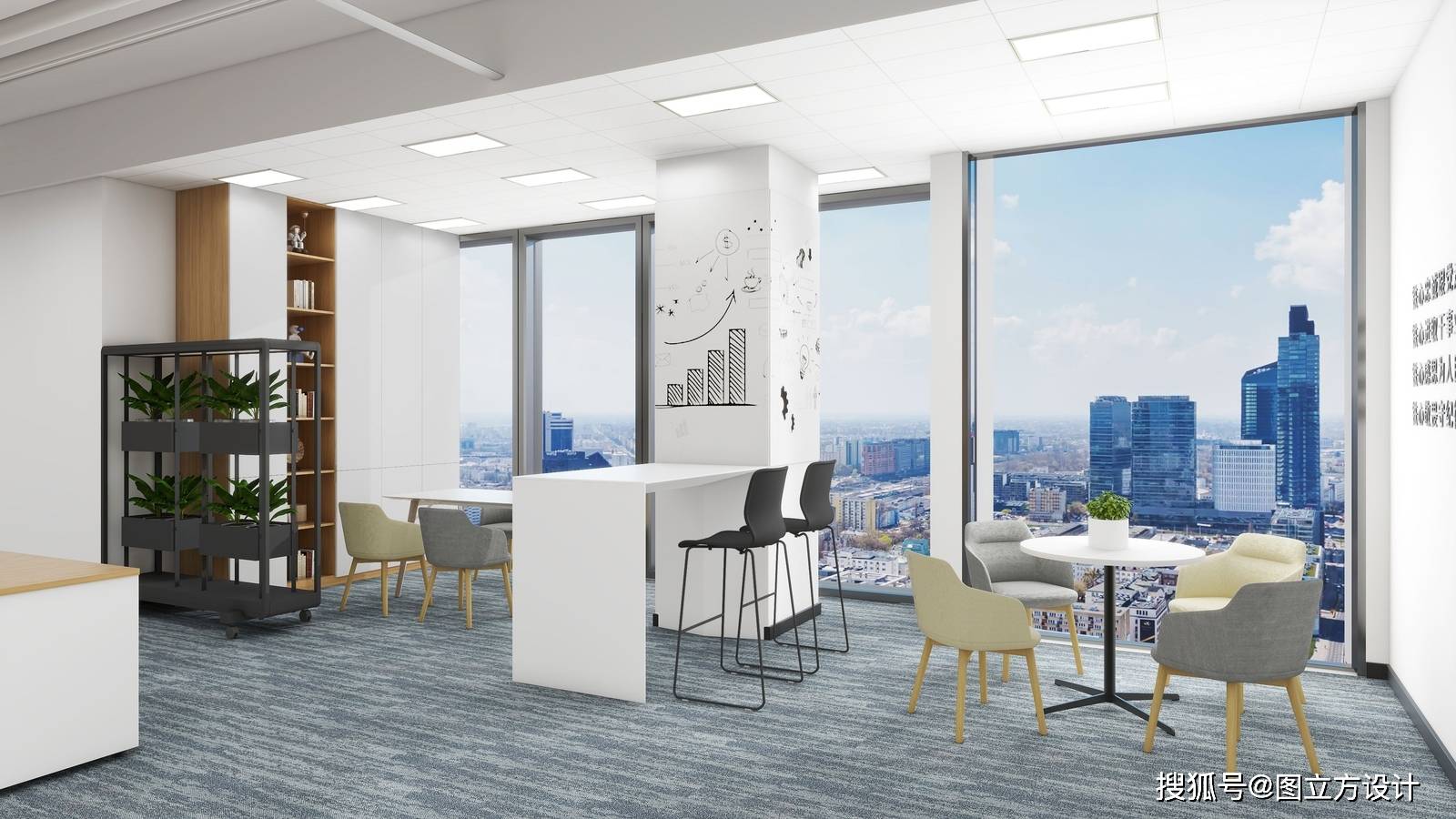 公共办公区效果图怎么做?